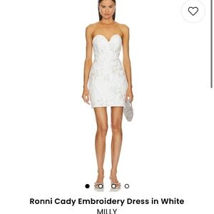 Milly Ronni Cady Embroidery Dress in White